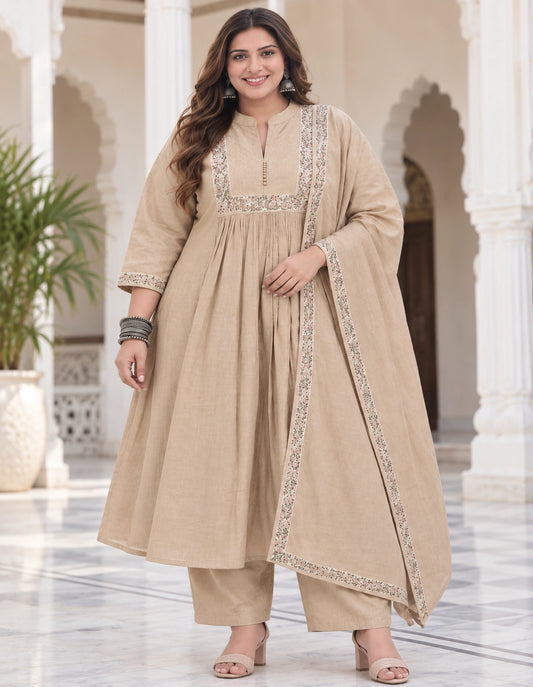 Plus Size Mulchantheri Emporidary Design 3pcs Set