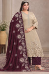 Plus Size Vizhitra silk Party Wear 3pcs Set Side Open