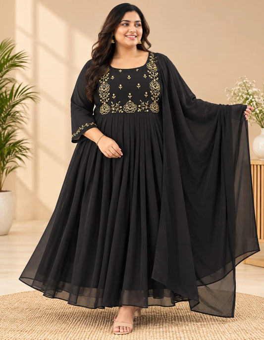 Rose Aari Work Plus Size 2pcs Set