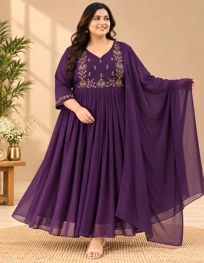 Rose Aari Work Plus Size 2pcs Set