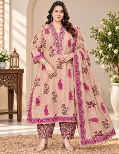 Plus Size Mulmul Cotton 3pcs Set