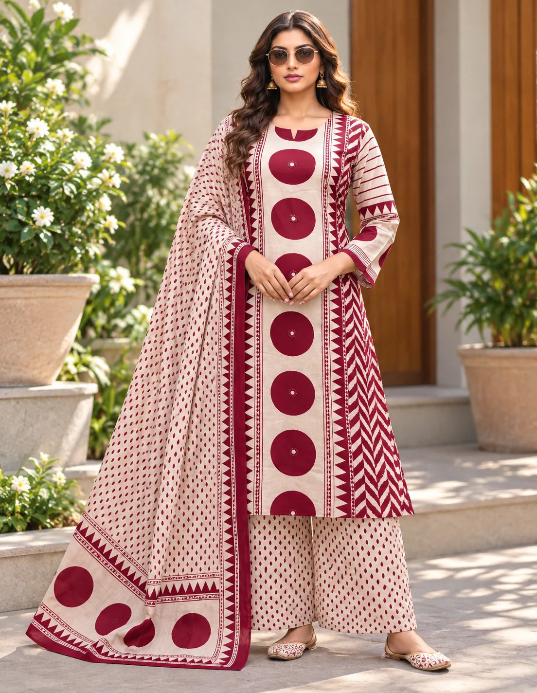 Dhabu Cotton Mirror 3pcs Set