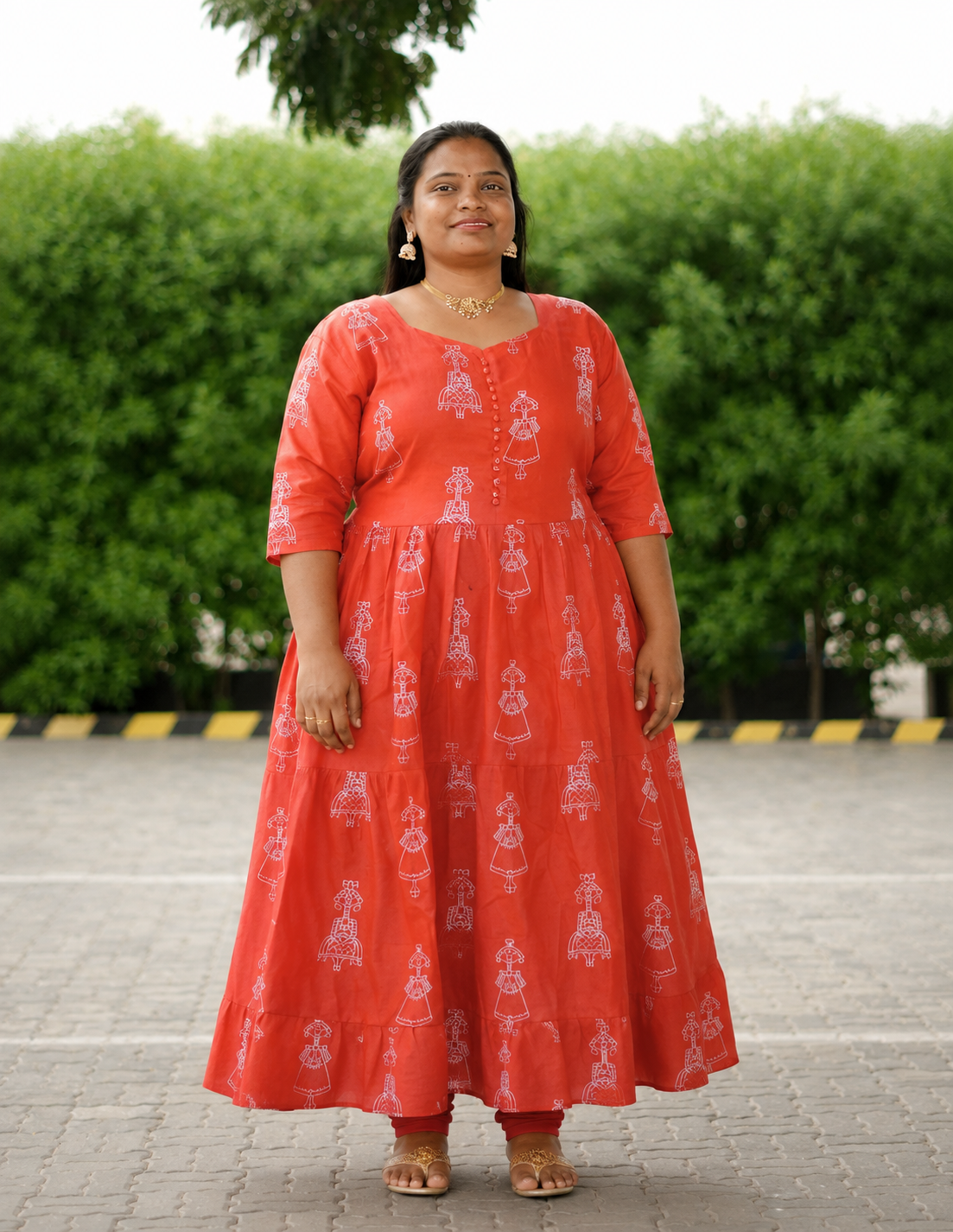 Plus Size 3 Tyre Maxi Cotton