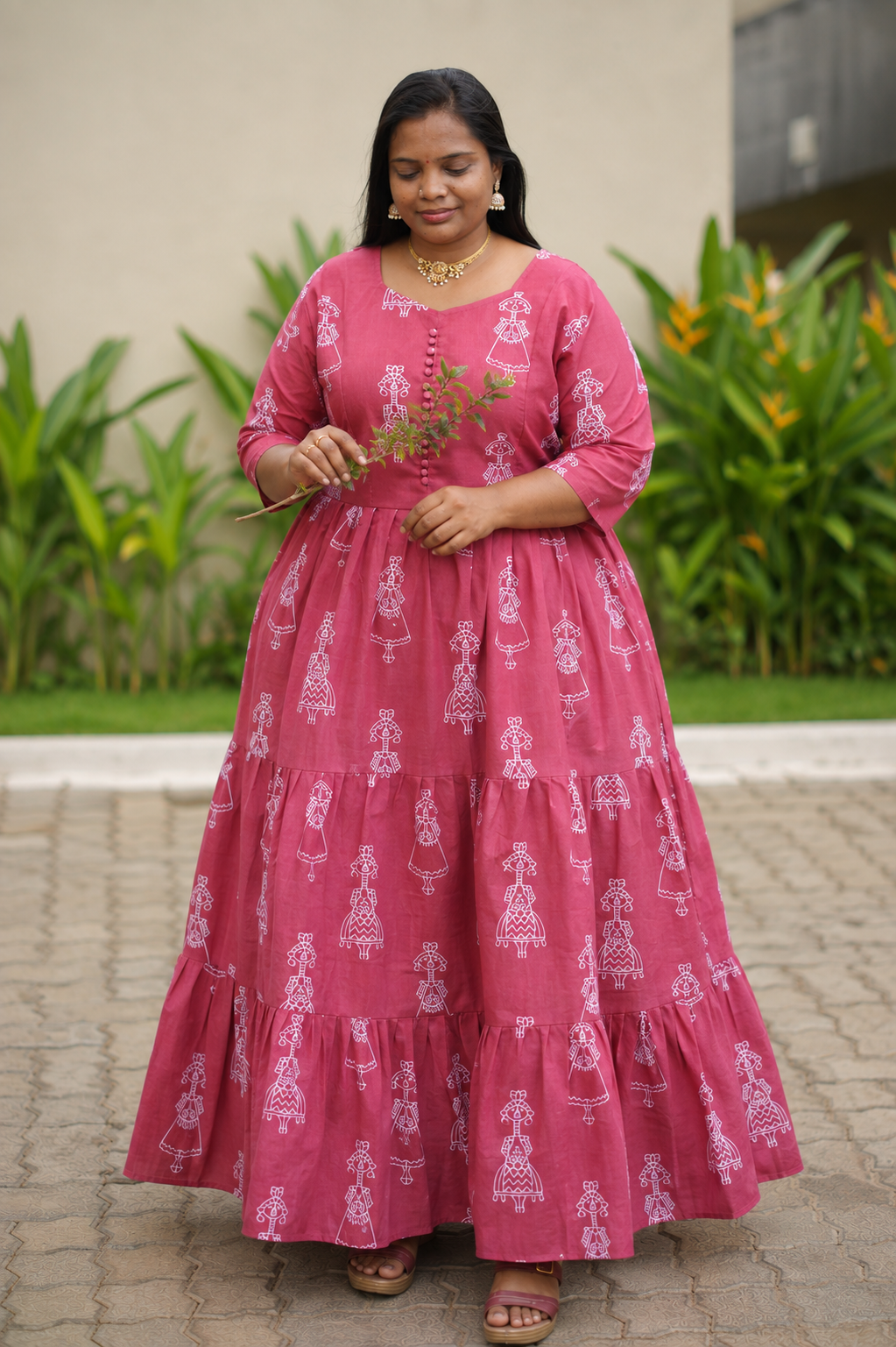 Plus Size 3 Tyre Maxi Cotton
