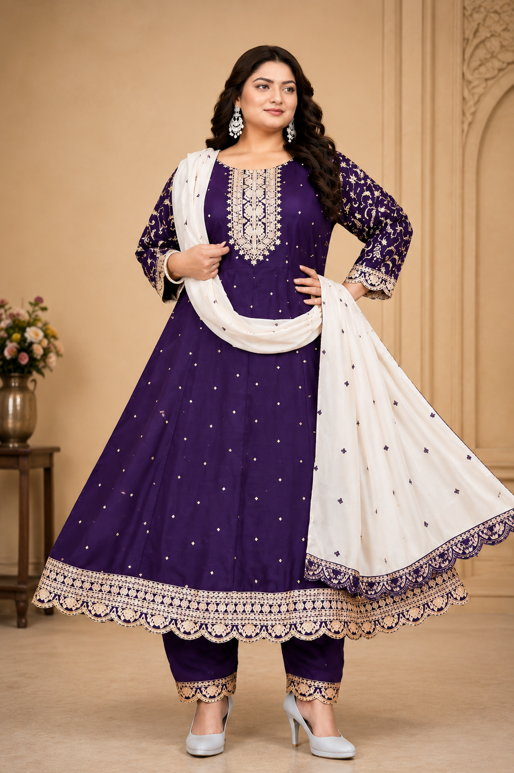 Plus Size Kali Model Vizhitra Silk