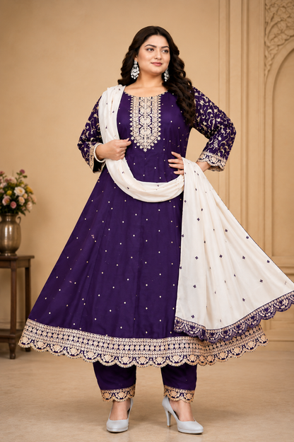 Plus Size Kali Model Vizhitra Silk