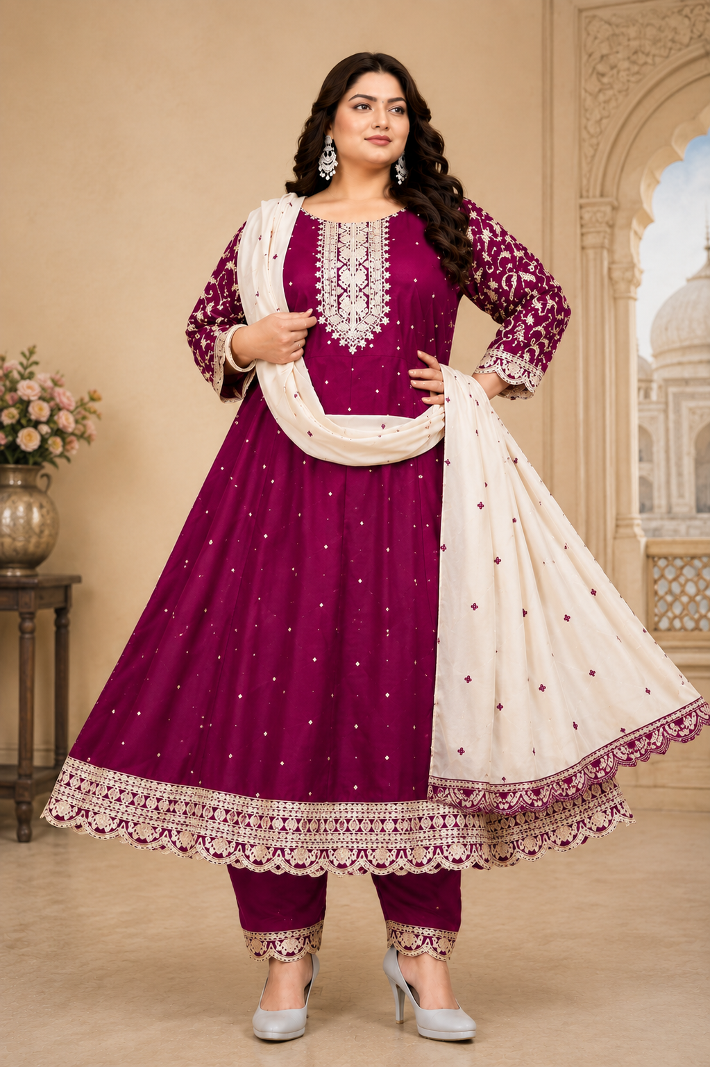 Plus Size Kali Model Vizhitra Silk