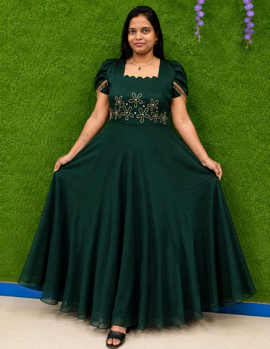 Plus Size Blooming Vichithra Double Sleeve Anarkali