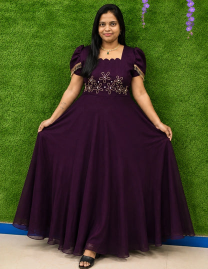 Plus Size Blooming Vichithra Double Sleeve Anarkali