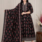 Plus Size High Neck Umbrella Top With Dupatta