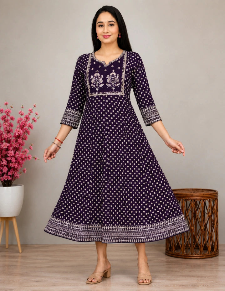 Anarkali Embroidery Design