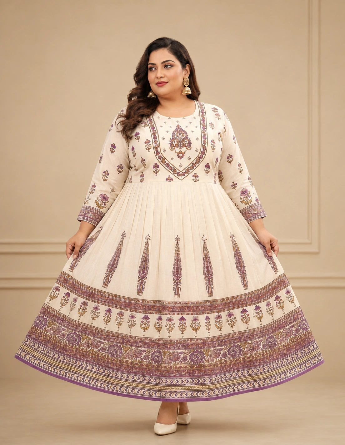 Plus Size Mulmul Cotton Heavy Aari Work