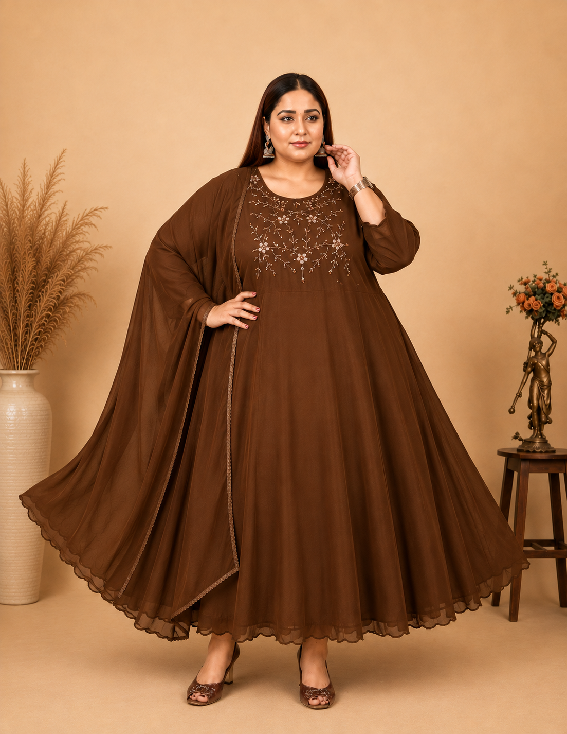 Plus Size Aari Work Umbrella