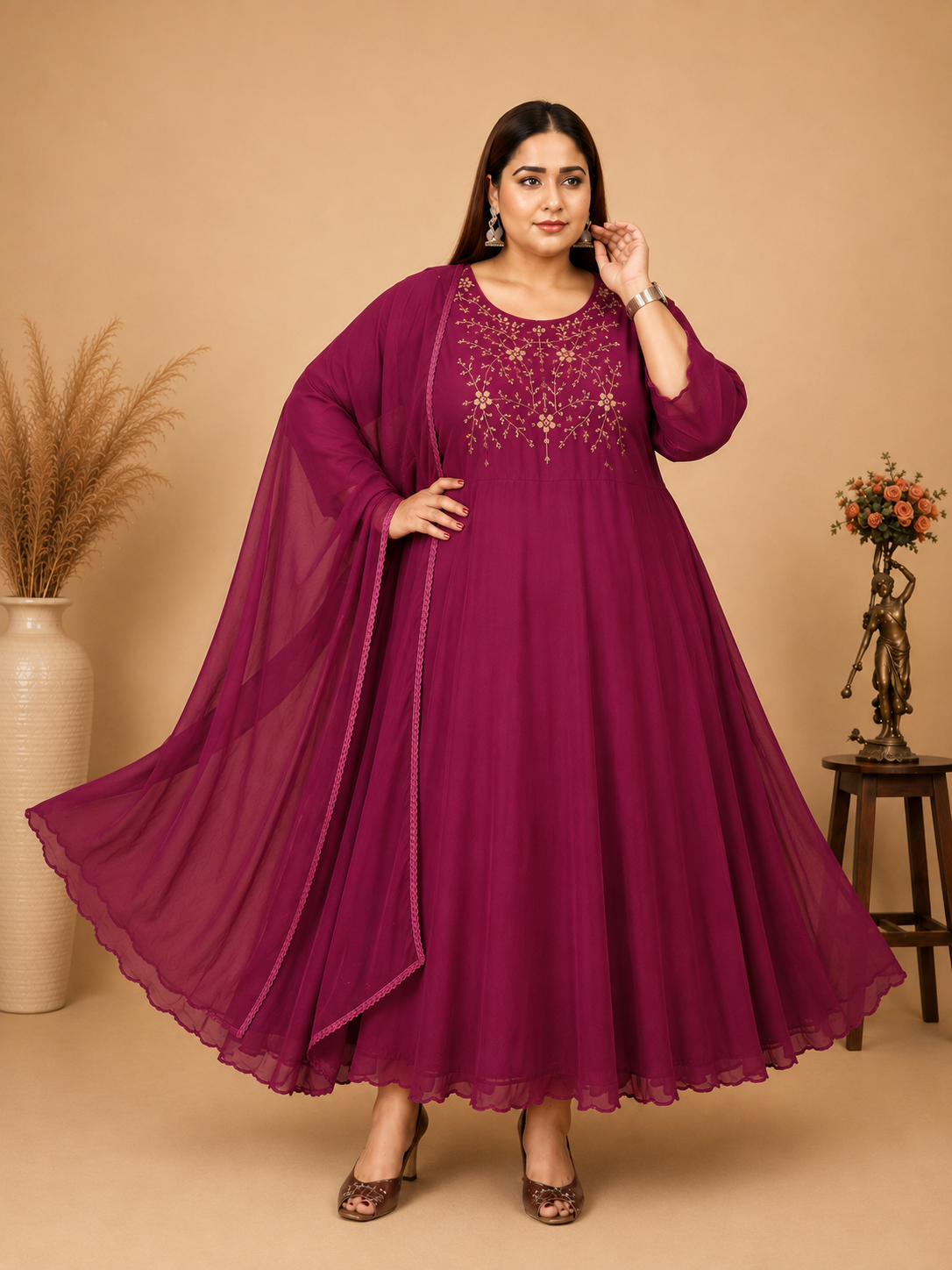 Plus Size Aari Work Umbrella
