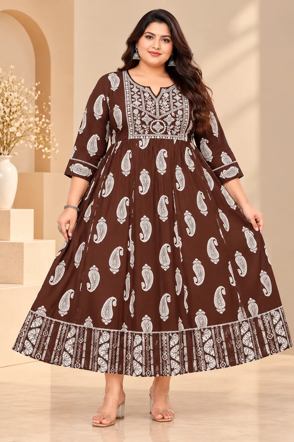 Plus Size Rayon Anarkali