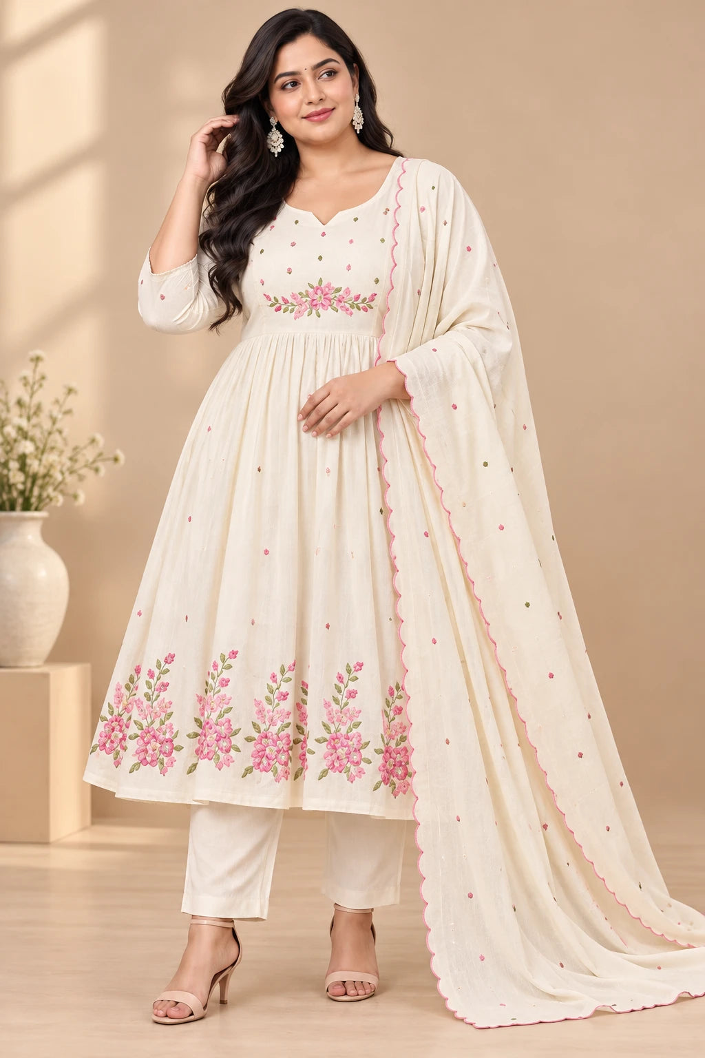 Plus Size Thread Emporidary Mulchantheri 3pcs Set