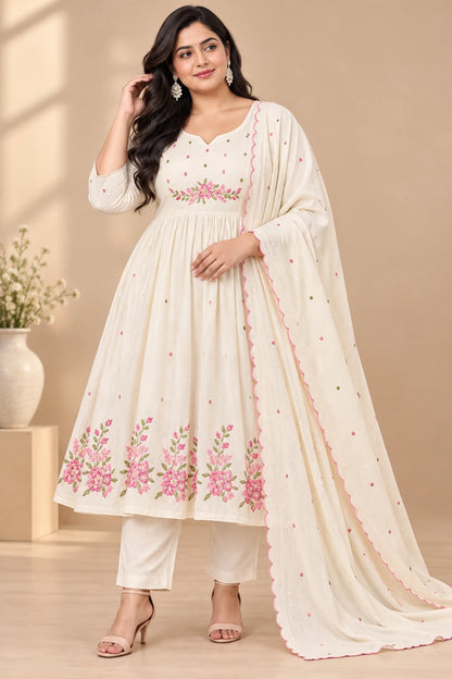 Plus Size Thread Emporidary Mulchantheri 3pcs Set