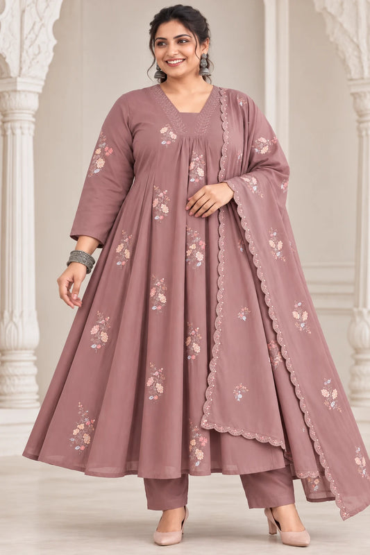 Plus Size Mulchantheri High Neck 3pcs Set