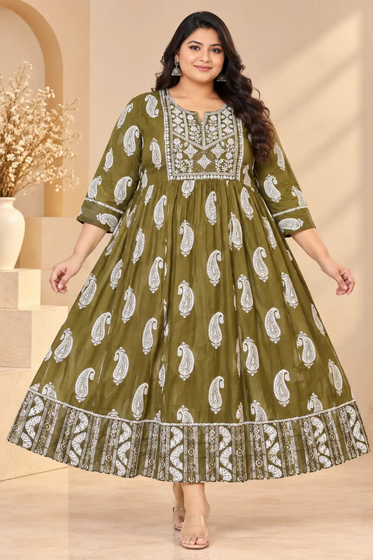 Plus Size Rayon Anarkali