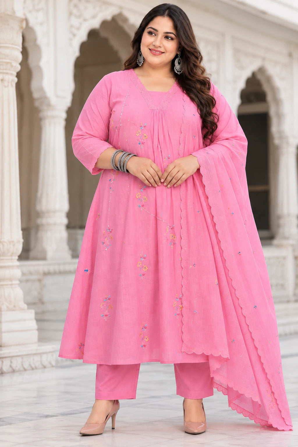 Plus Size Mulchantheri High Neck 3pcs Set