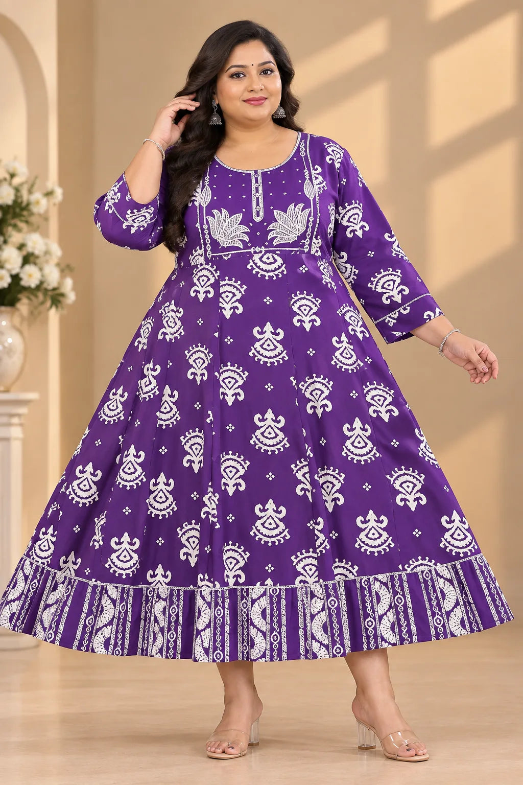Plus Size Jaipur Umbrella Patch Work