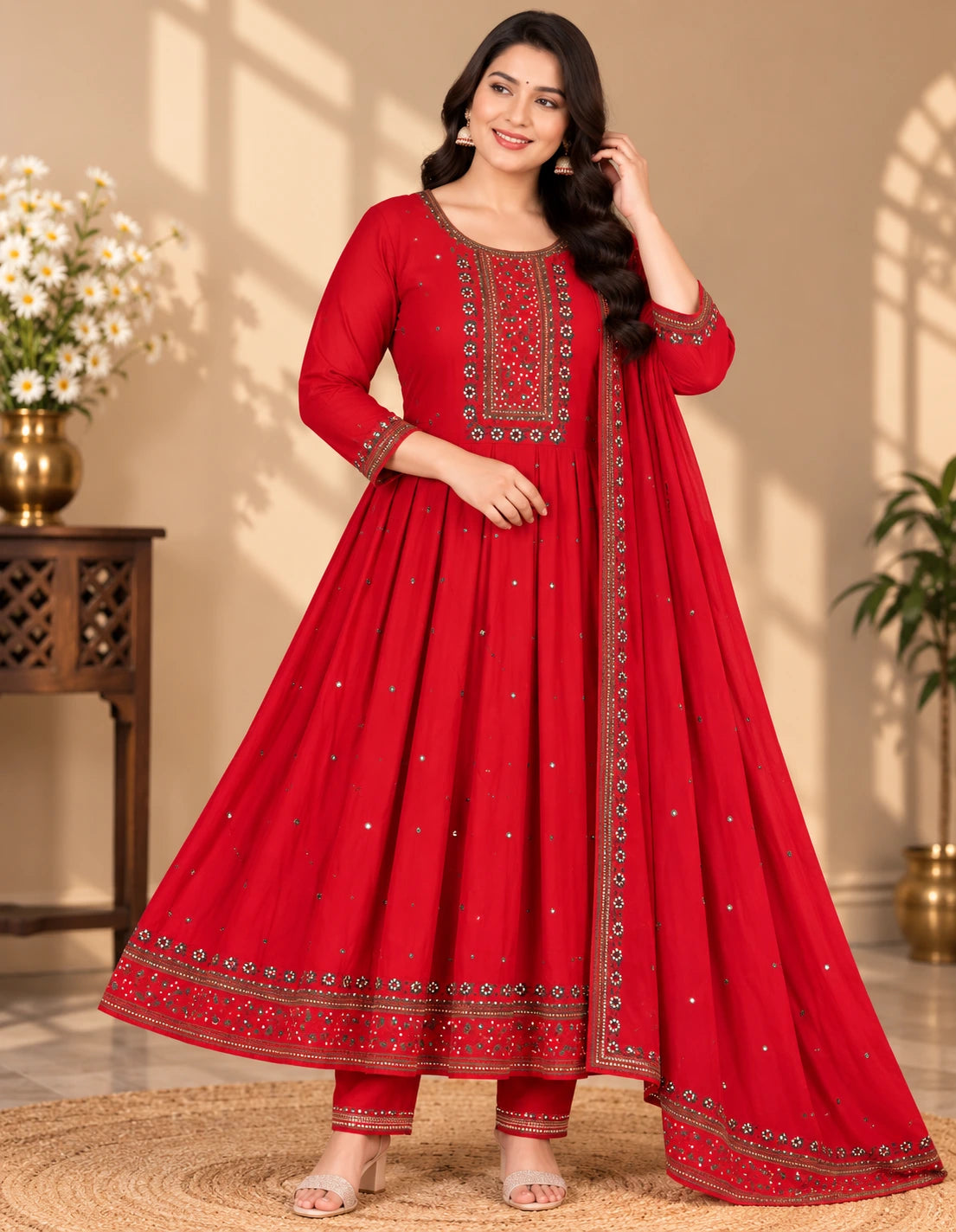 Kali Model Vizhitra Silk 3pcs Set