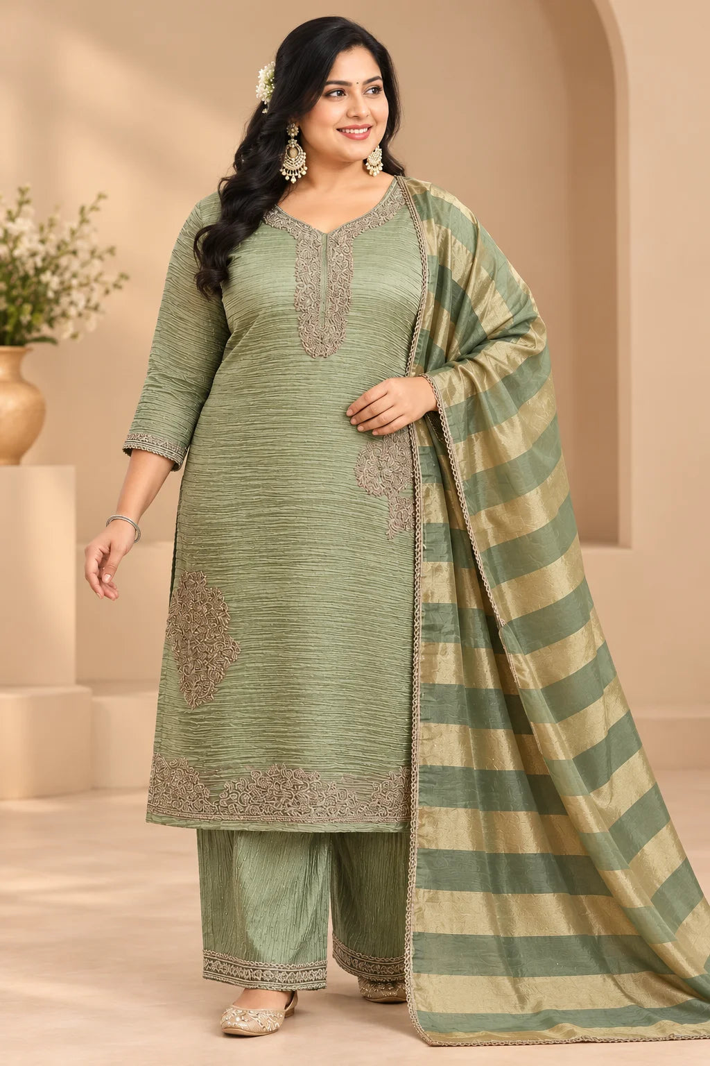 Plus Size Salsa Sequence Work 3pcs Set