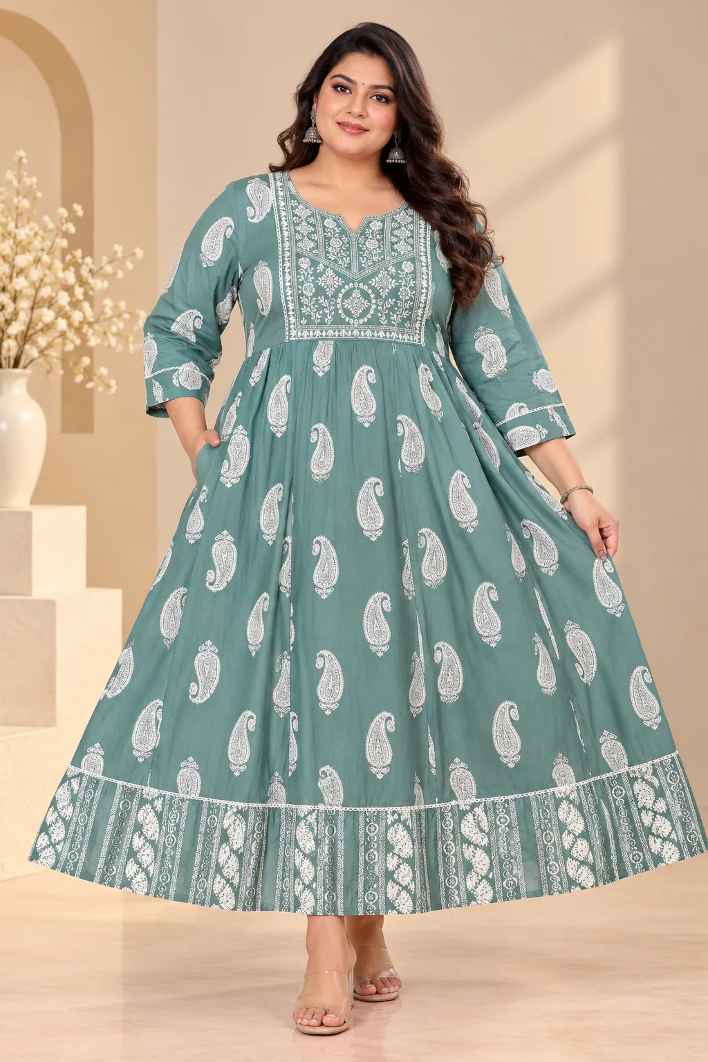 Plus Size Rayon Anarkali