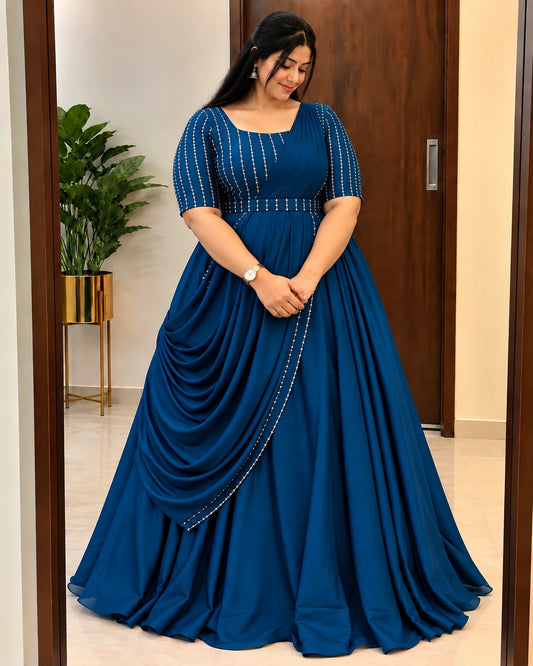 Plus Size Stone Rani 2pcs Set Vizhitra Silk