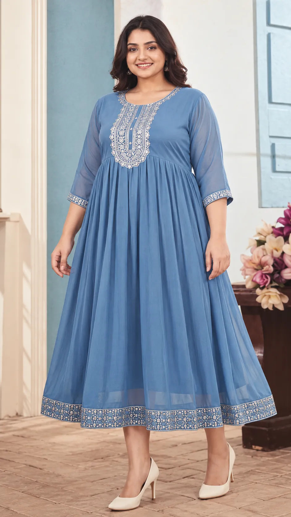 Plus Size Georgette Frock