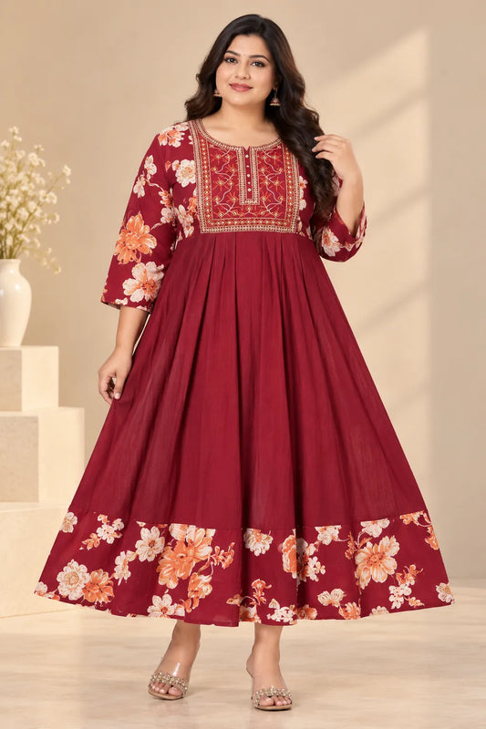Plus Size Flower Anarkali