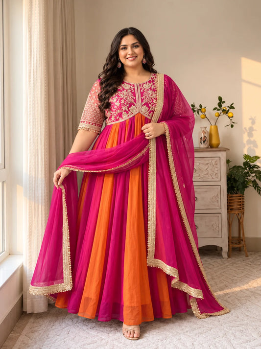Plus Size Mirunal Dress Aaliyacut 3pcs Set