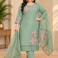 Pista Green Plus Size Mulchantheri Sequence Work 3 Piece Set