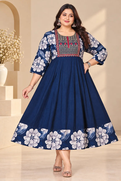 Plus Size Patchwork Anarkali