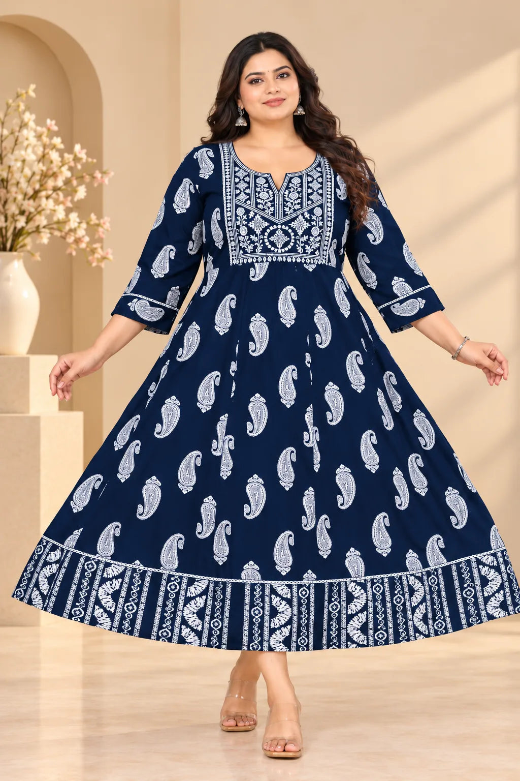Plus Size Rayon Anarkali