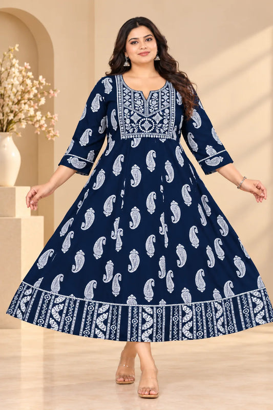 Plus Size Rayon Anarkali