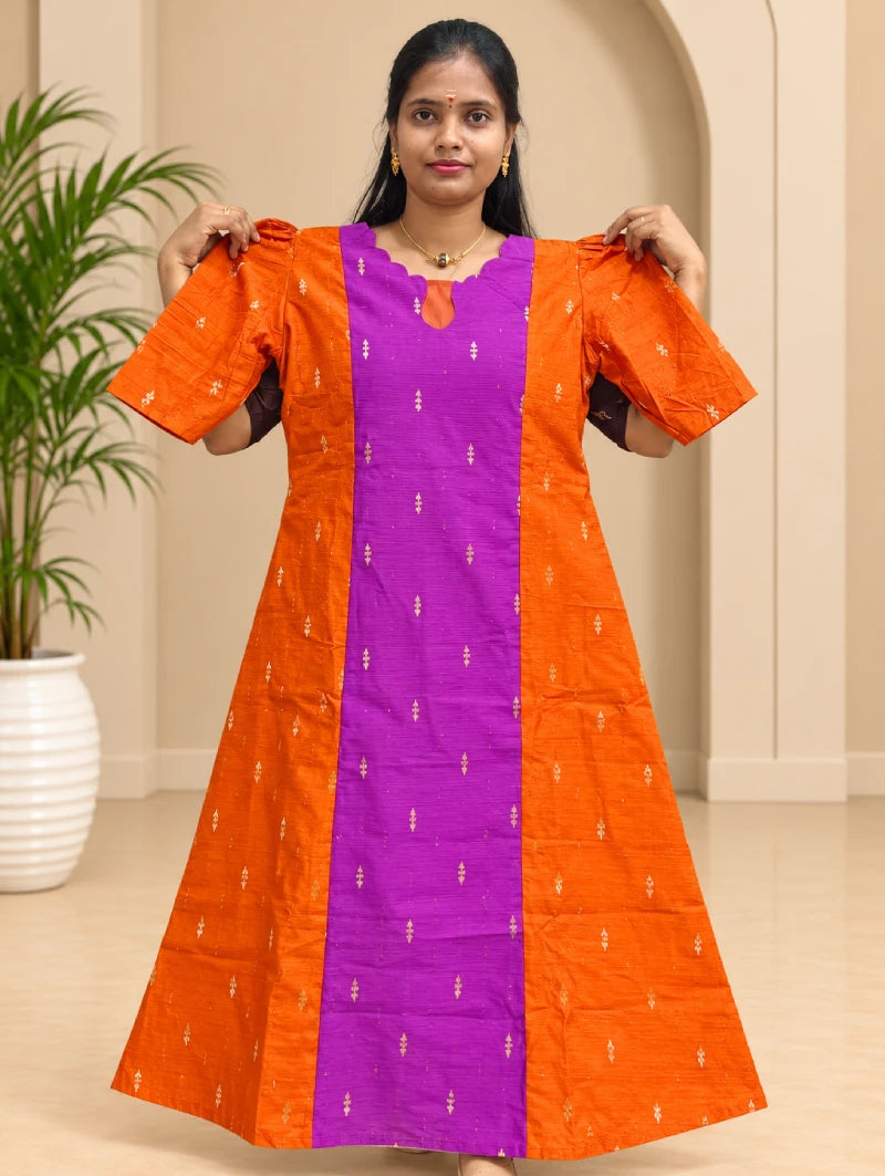Raw Silk Aline Scalap Design