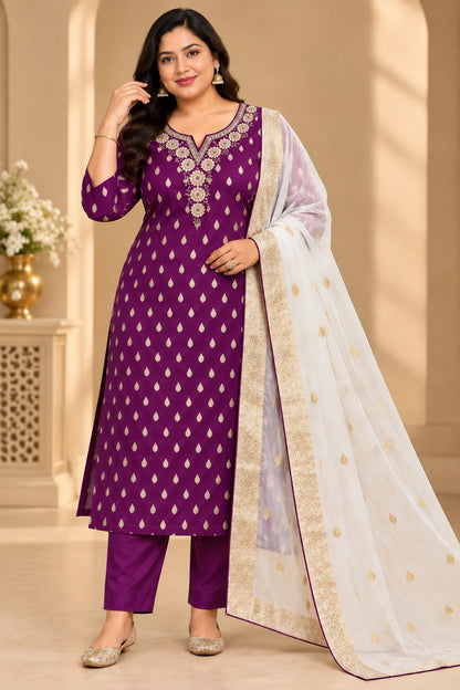 Premium Silk Jackaurd Design 3pcs Set