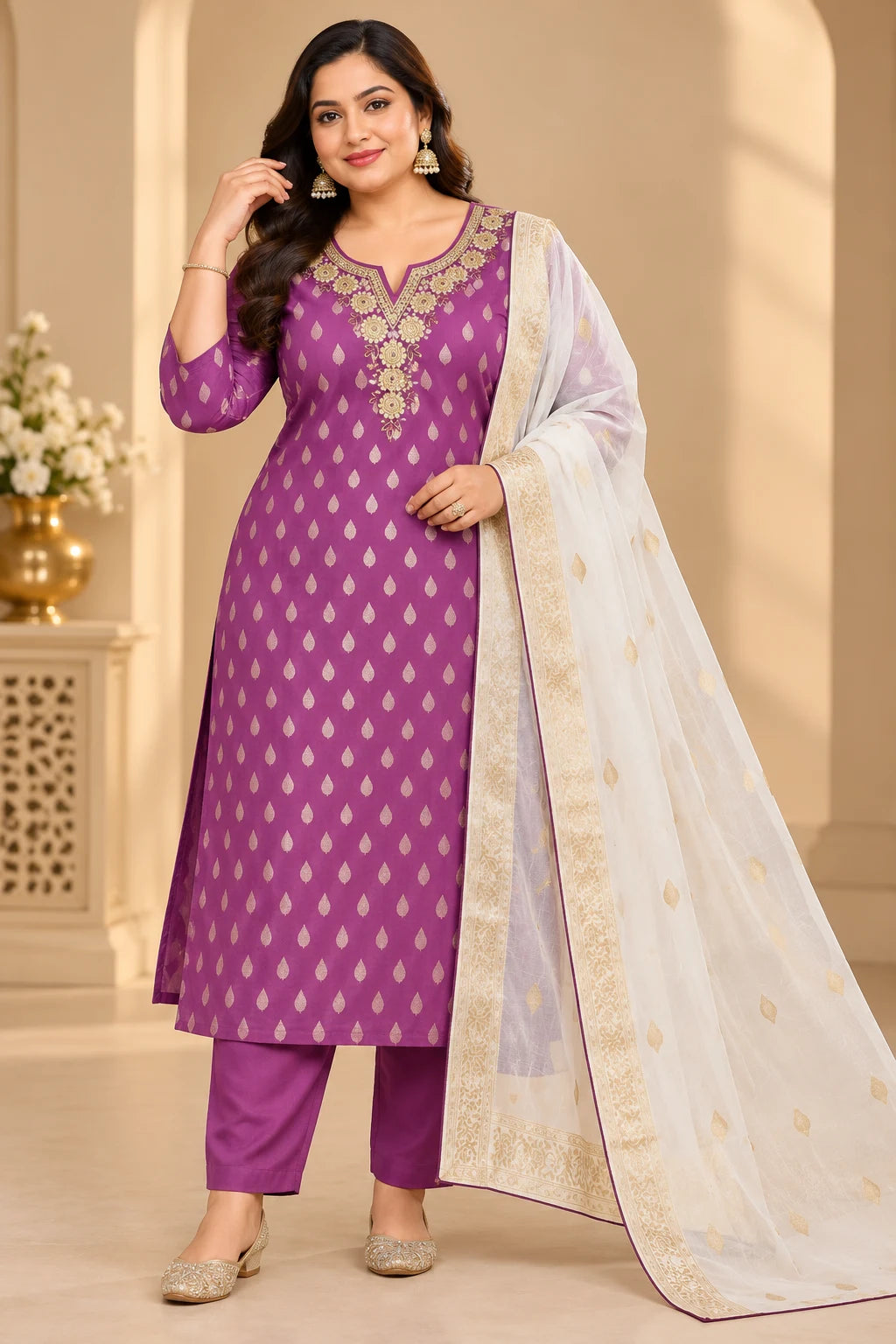 Premium Silk Jackaurd Design 3pcs Set