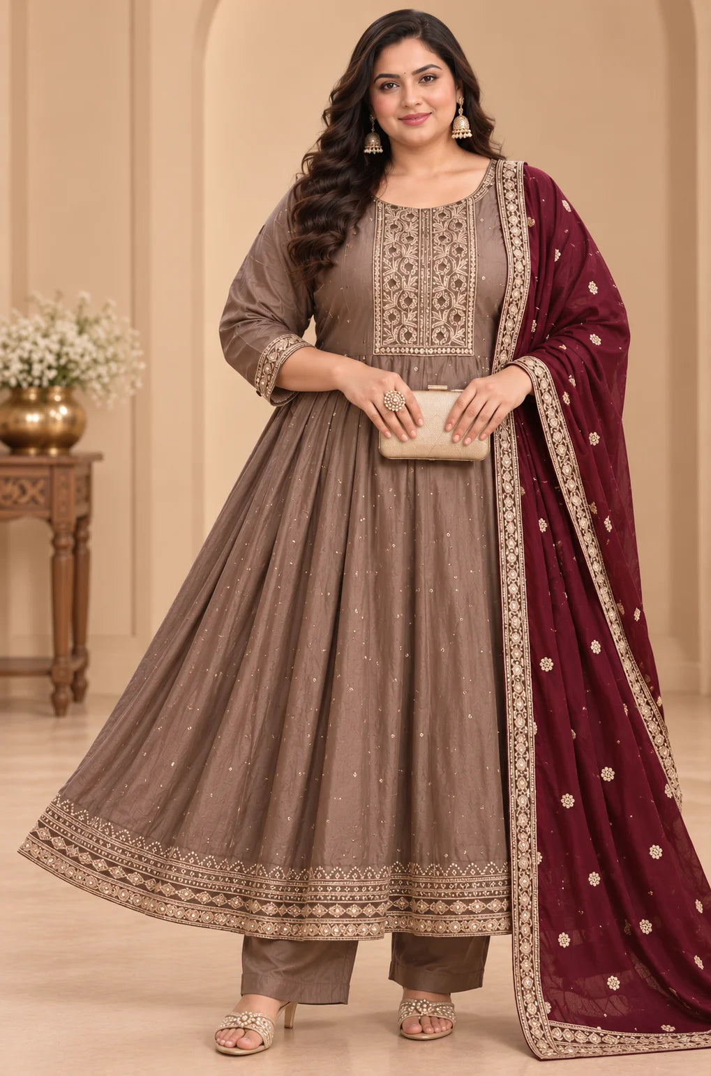 Plus Size Kalimodel Vizhitra Silk 3pcs Set