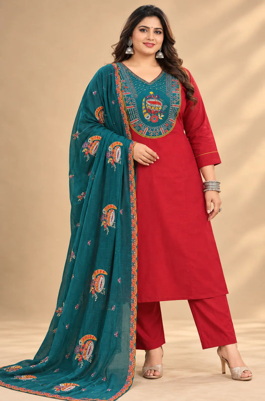 Plus Size Heavy Silk Cotton 3pcs Set