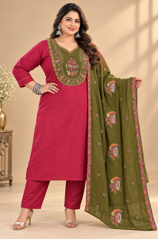 Plus Size Heavy Silk Cotton 3pcs Set