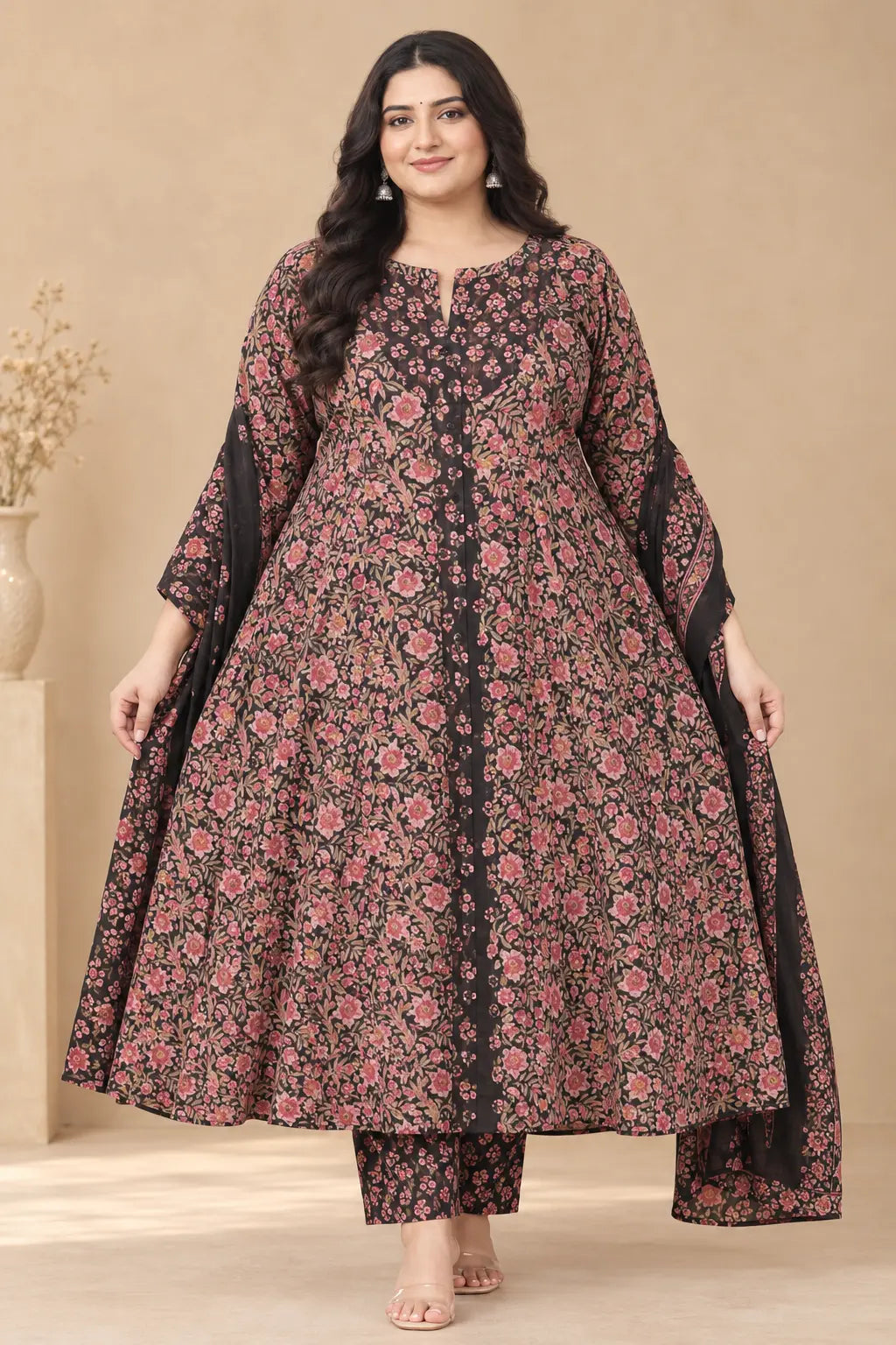 Plus Size Jaipur Umbrella Centre Slit 3pcs Set