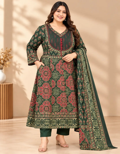 Cotton Anarkali 3pcs Set