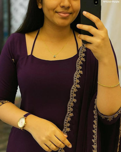 Georget Side Open Tops And Dupatta