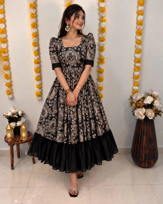 Plus Size Kalamkari Maxi
