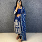 Kota Check Slit Kurti with Kalamkari Dupatta - Royal Blue