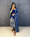 Plus Size Kota Check Slit Kurti with Kalamkari Dupatta