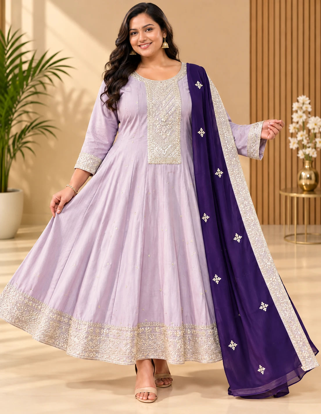 Blooming Vichithra Silk 3-Pcs Set