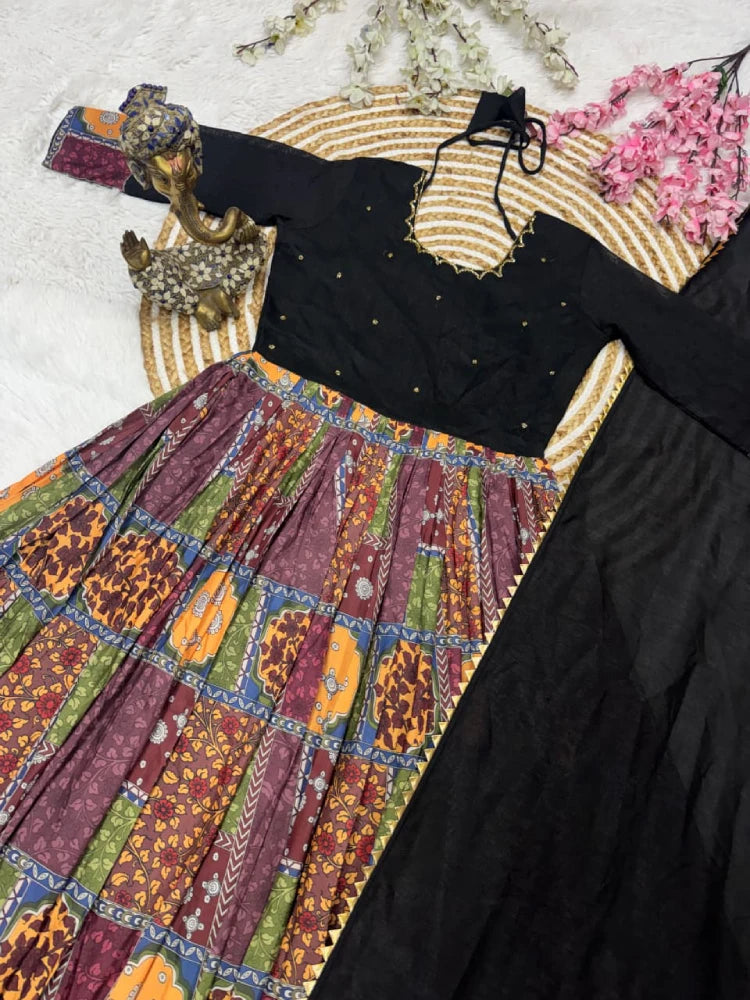 Multi Colour Maxi With Dupatta